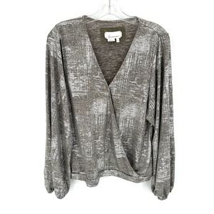 Anthropologie Gray Long Sleeve Top
